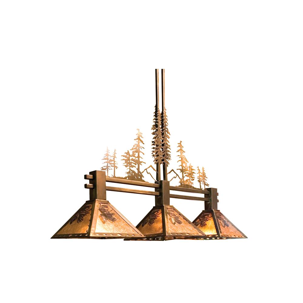 Meyda Tiffany Lighting 82171 3 Light Tall Pines Island Light, Antique Copper