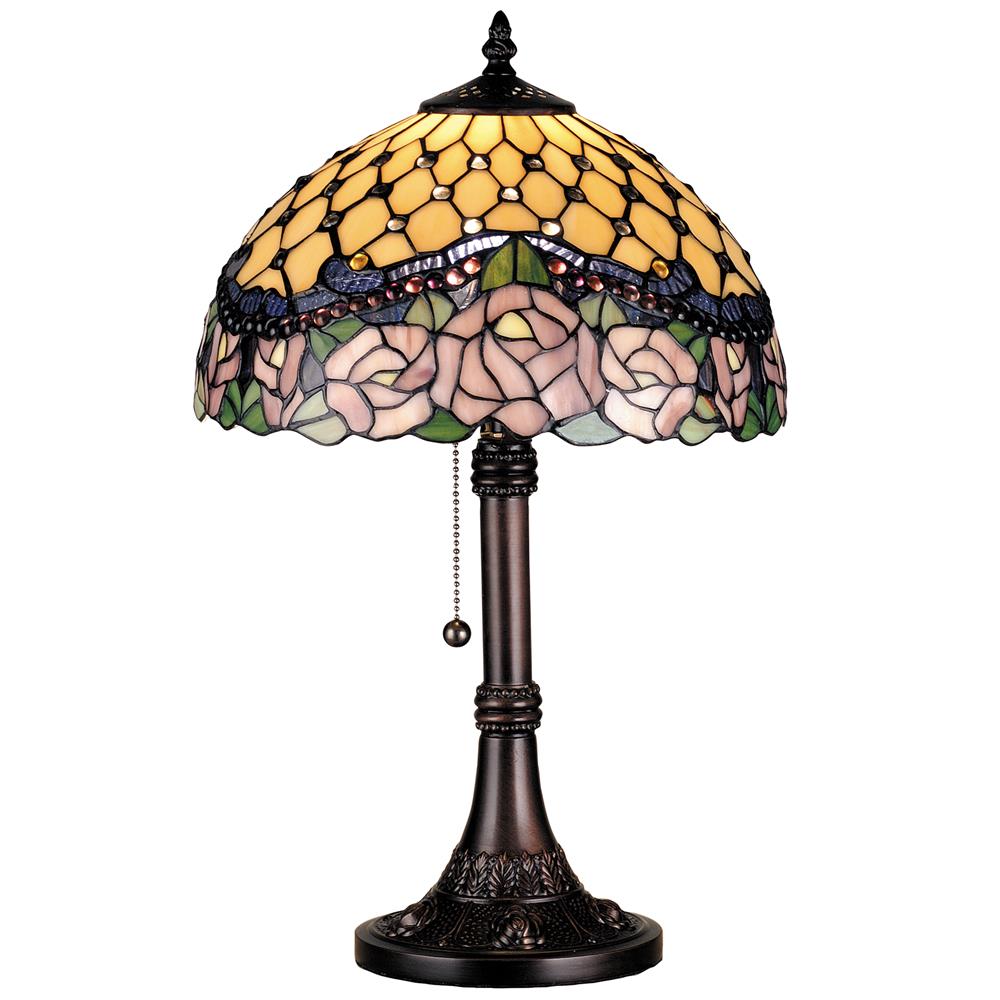 Meyda Tiffany Lighting 82304 19.5"H Jeweled Rose Table Lamp