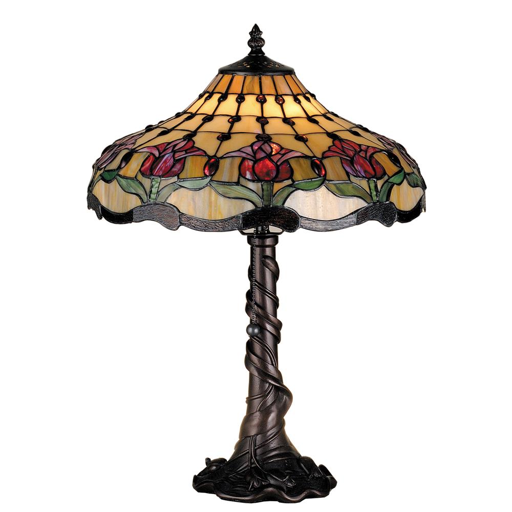 Meyda Tiffany Lighting 82319 19.5"H Colonial Tulip Table Lamp