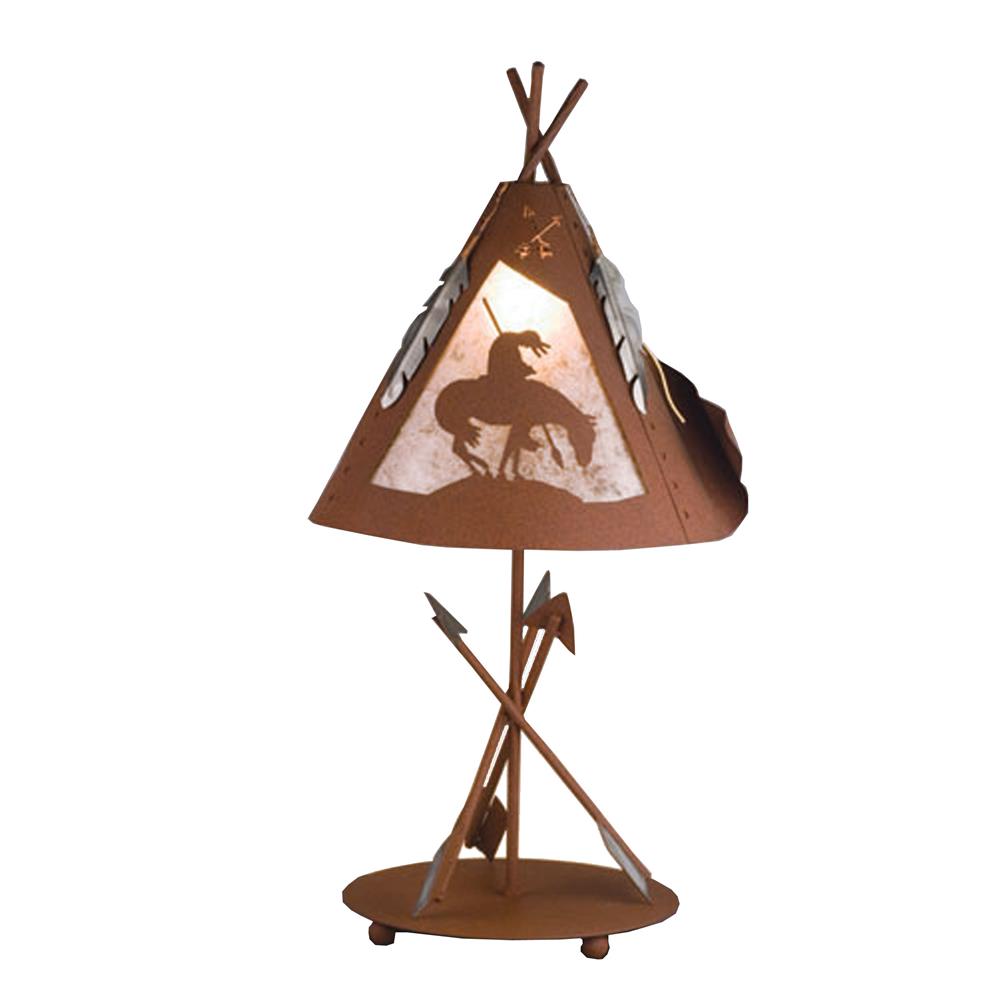 Meyda Tiffany Lighting 82336 Trails End Table Lamp, Rust