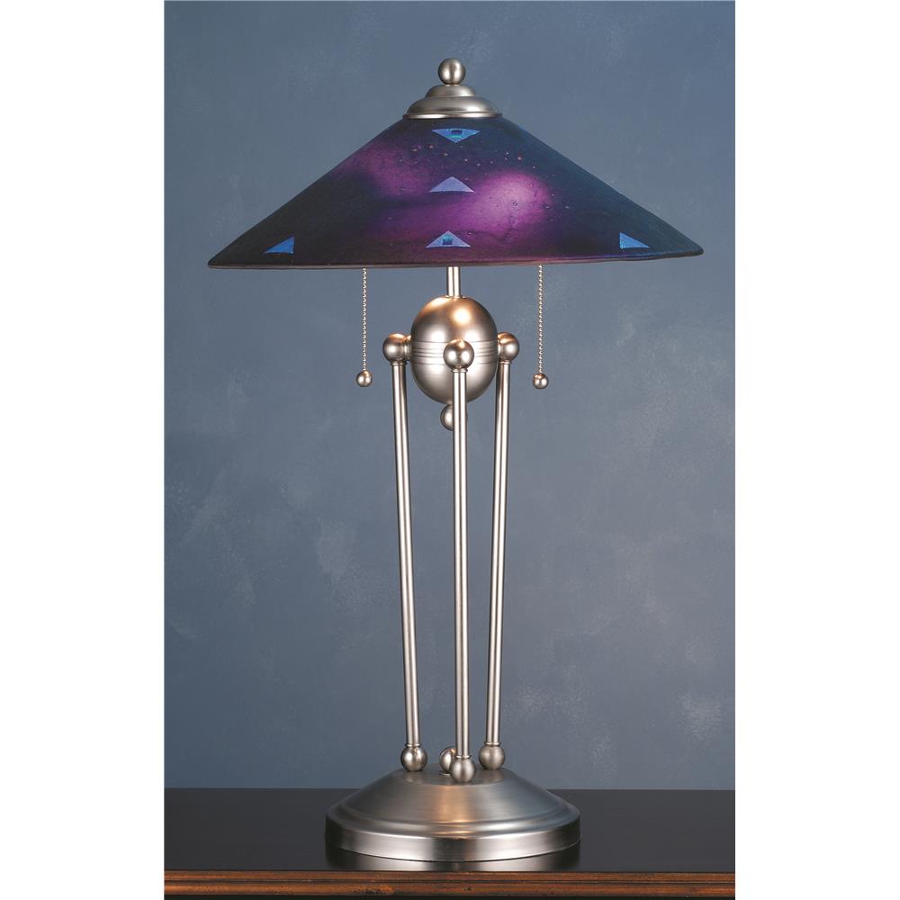 Meyda Tiffany Lighting 82485 25"H Deco Ball Plum Crazy Fused Glass Table Lamp