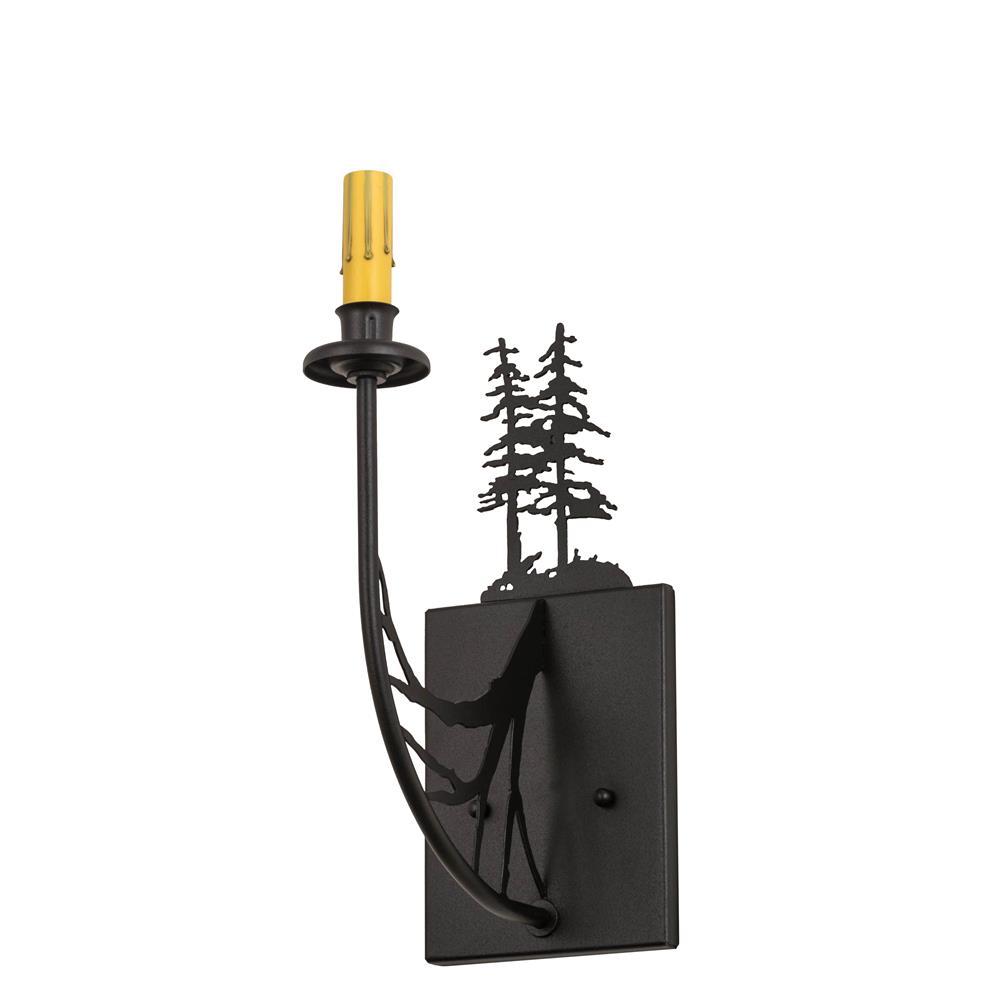 Meyda Lighting 82847 5"w Tall Pines Wall Sconce In Textured Black