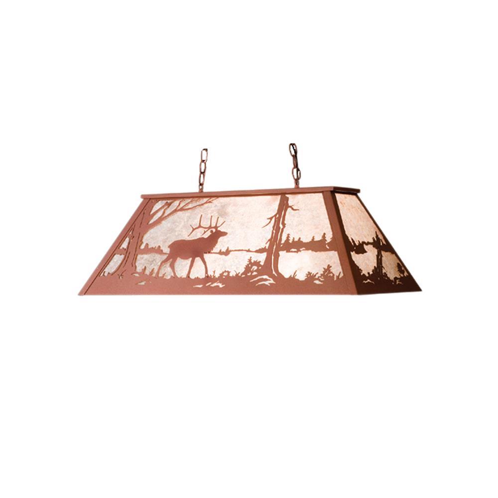 Meyda Tiffany Lighting 98815 48"L Elk At Lake Oblong Pendant