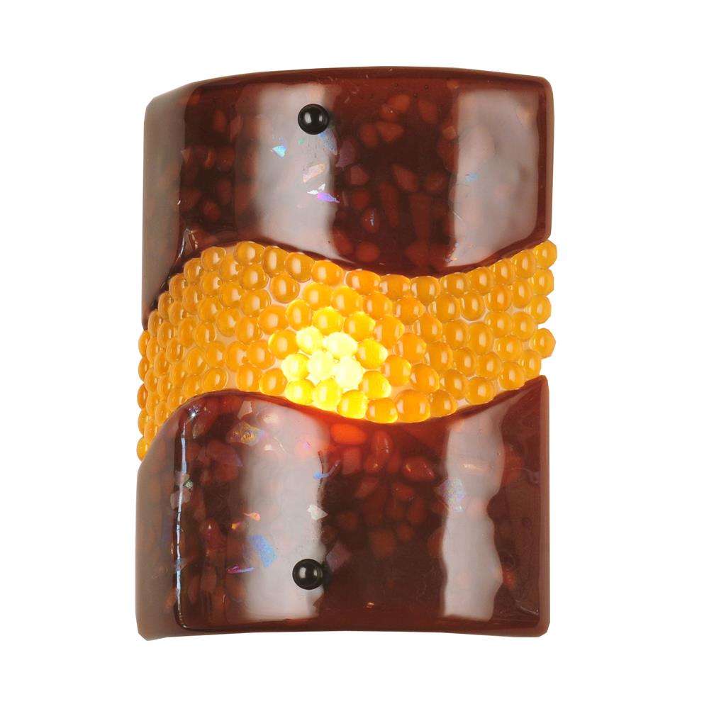 Meyda Tiffany Lighting 98905 9"W Pietre Fused Glass Wall Sconce