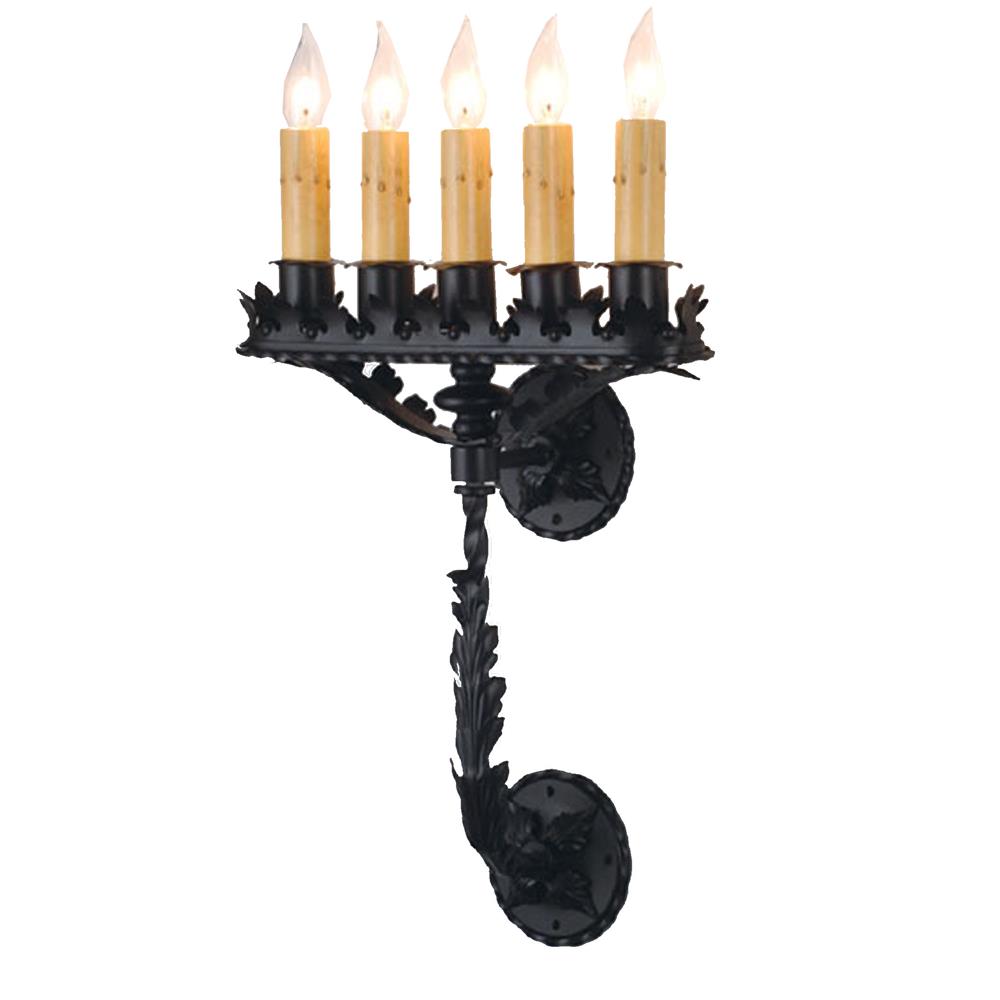 Meyda Tiffany Lighting 98946 5 Light Candle Wall Sconce, Black