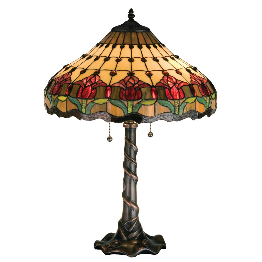 Meyda Tiffany Lighting 99270 25.5"H Colonial Tulip Table Lamp