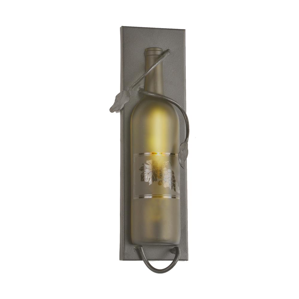 Meyda Tiffany Lighting 99373 4"W Tuscan Vineyard Etched Grapes Wine Bottle Pocket Wall Sconce