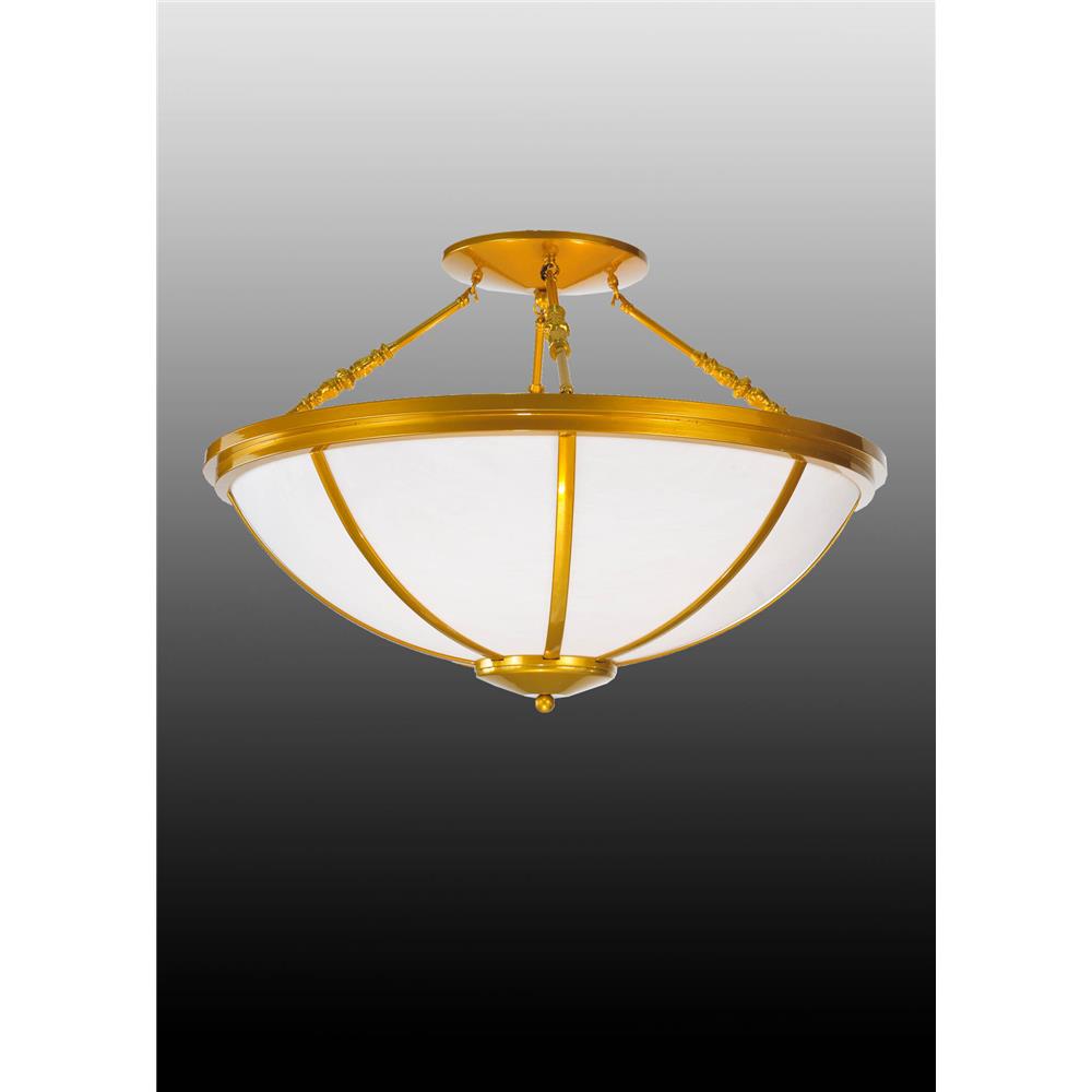Meyda Tiffany Lighting 99805 4 Light Spoke Wheel Semi Flush Ceiling Light, Polished Brass
