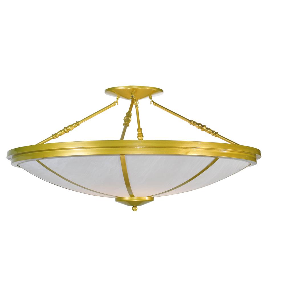 Meyda Tiffany Lighting 99806 8 Light Spoke Wheel Semi Flush Ceiling Light, Polished Brass