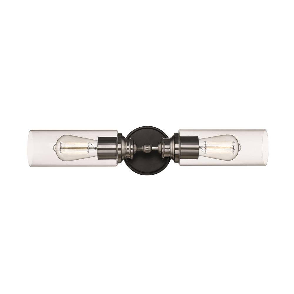 Millennium Lighting 2412-MB/BN Semi-Flush in Matte Black/Brushed Nickel