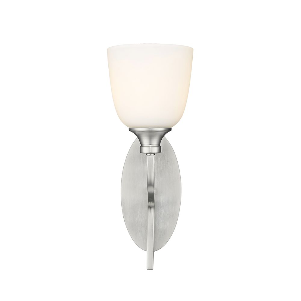 Millennium Lighting 491001-BN Wall Sconce White Glass Brushed Nickel