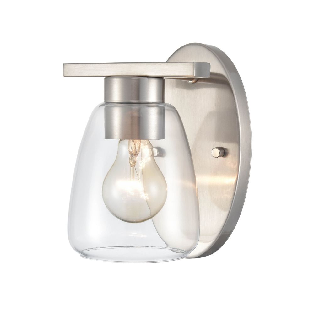 Millennium Lighting 9361-BN  Wall Sconce in Brushed Nickel with a Clear Glass Shade