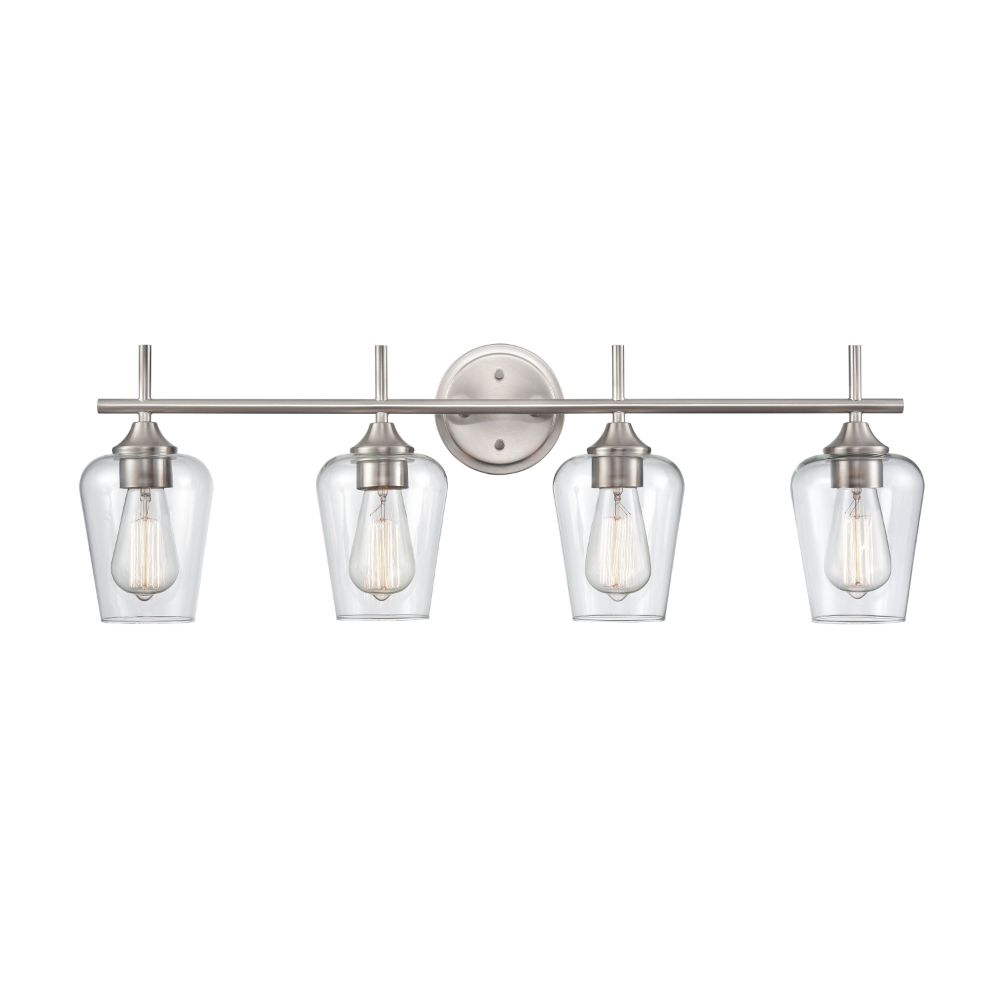 Millennium Lighting 9704-BN Ashford Vanity in Brushed Nickel with a Clear Glass Shade