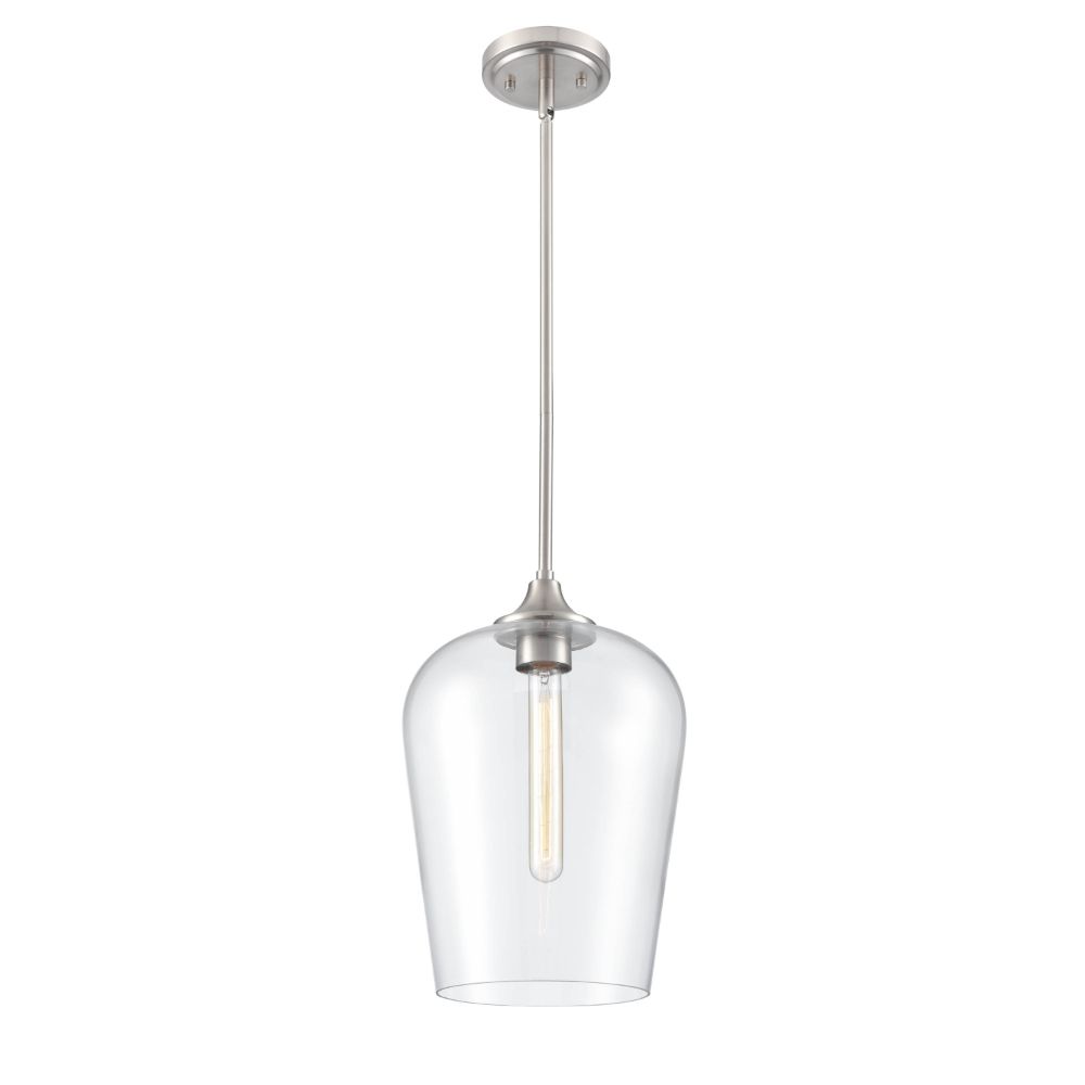 Millennium Lighting 9741-BN Ashford Mini-Pendant light in Brushed Nickel with a Clear Glass Shade