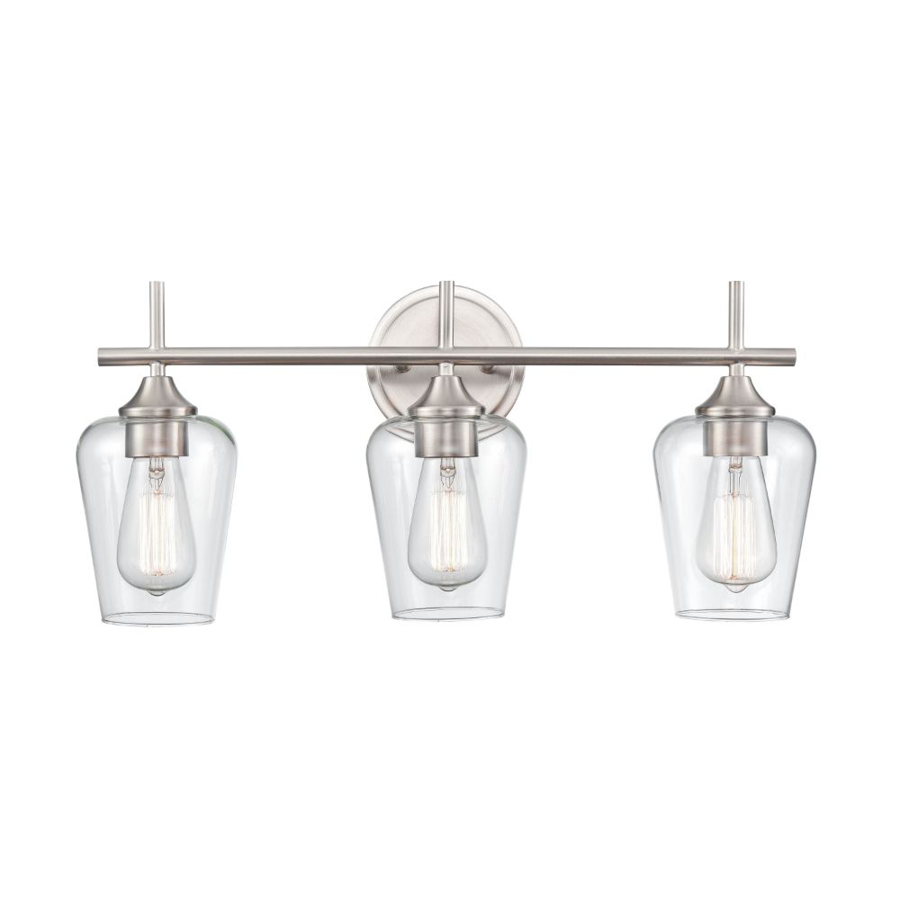 Millennium Lighting 9703-BN Ashford Vanity in Brushed Nickel with a Clear Glass Shade