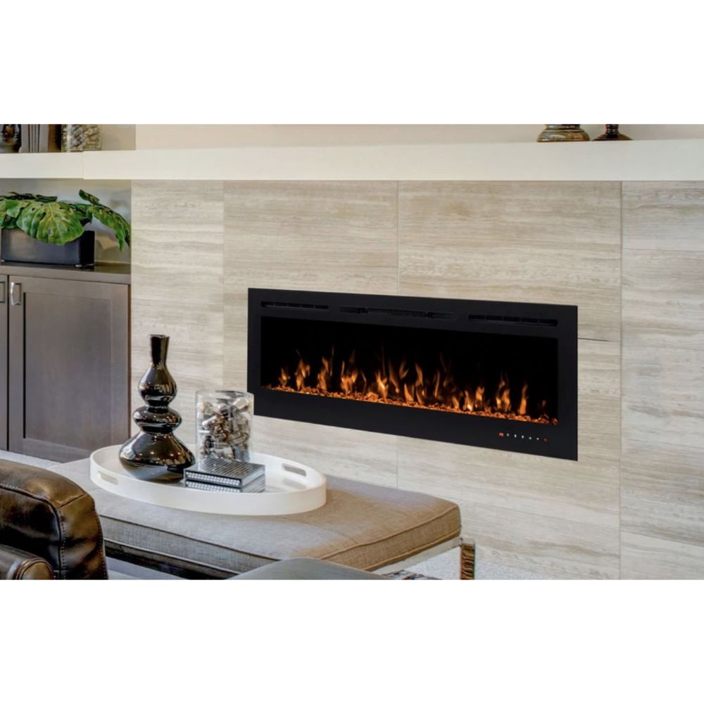 Modern Flames CEF-60B 60" Challenger Wall Mount/Recessed Fireplace in Black