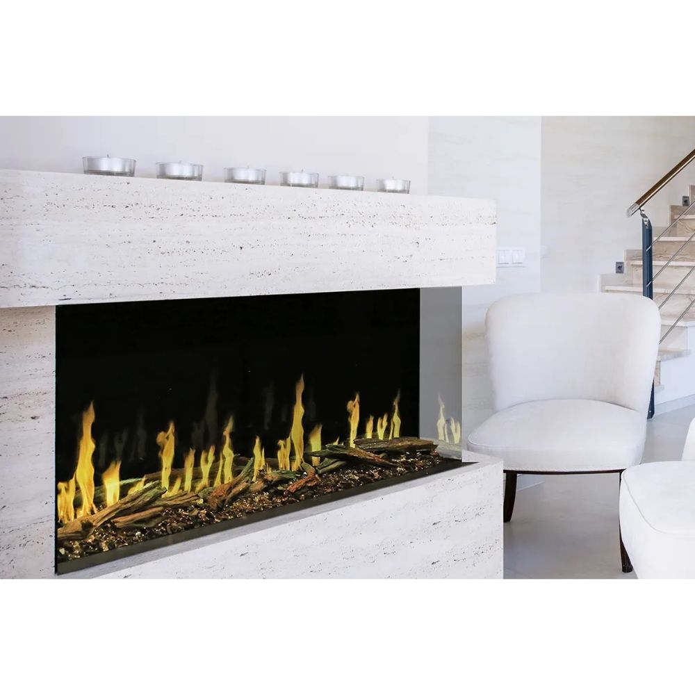 Modern Flames OR60-MULTI 60" Orion Multi Heliovision Built-In/Clean Face/Wall Mount Fireplace in Black
