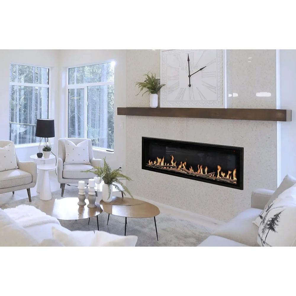 Modern Flames OR60-SLIM 60" Orion Slim Heliovision Recessed/ Clean Face Fireplace in Black