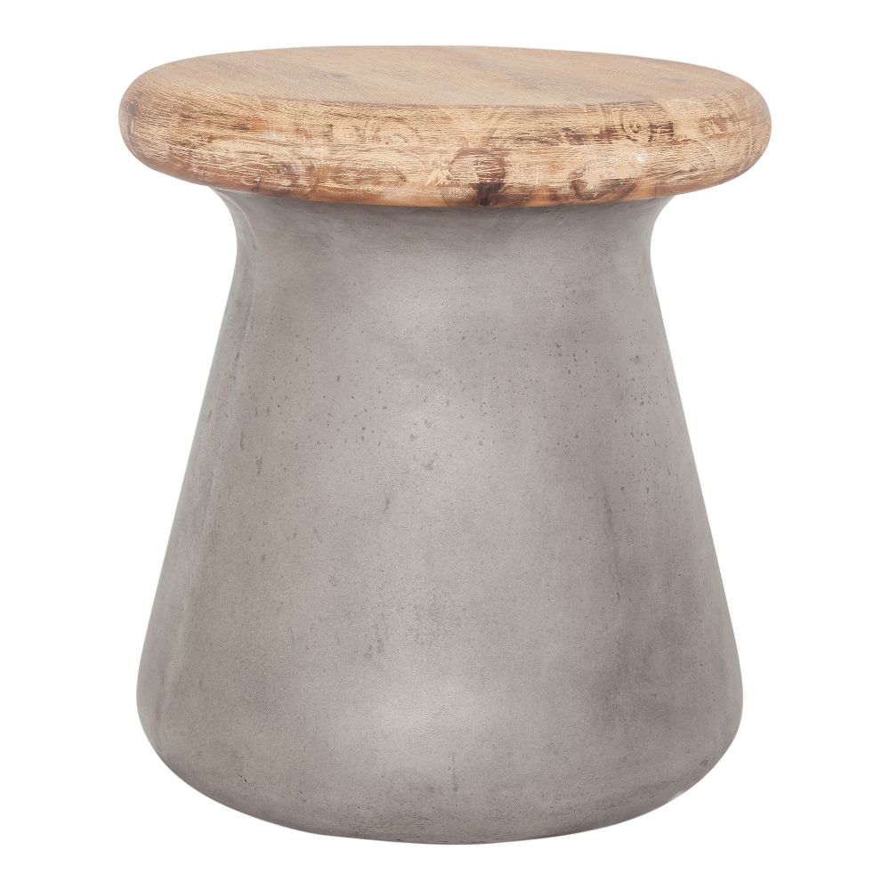 Moes Home Collection BQ-1024-25 Earthstar Outdoor Stool in Grey