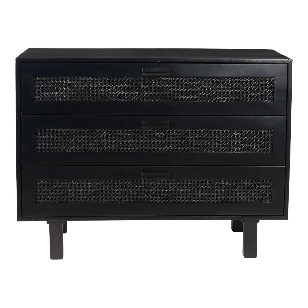 Moes Home Collection BZ-1068-02 Ashton 3 Drawer Chest in Black