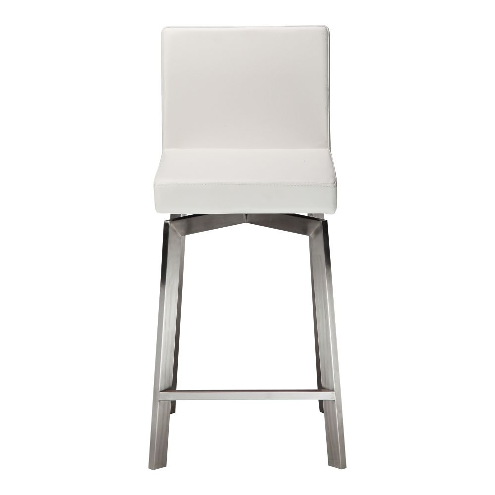 Moes Home Collection EH-1039-18 Giro Swivel Counter Stool in White