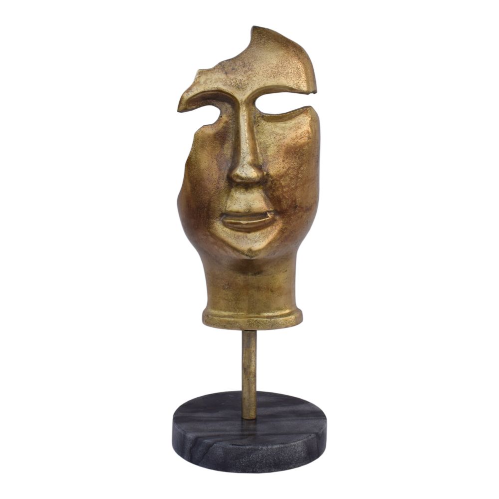 Moes Home Collection FI-1069-53 Golden Mask On Stand in Gold