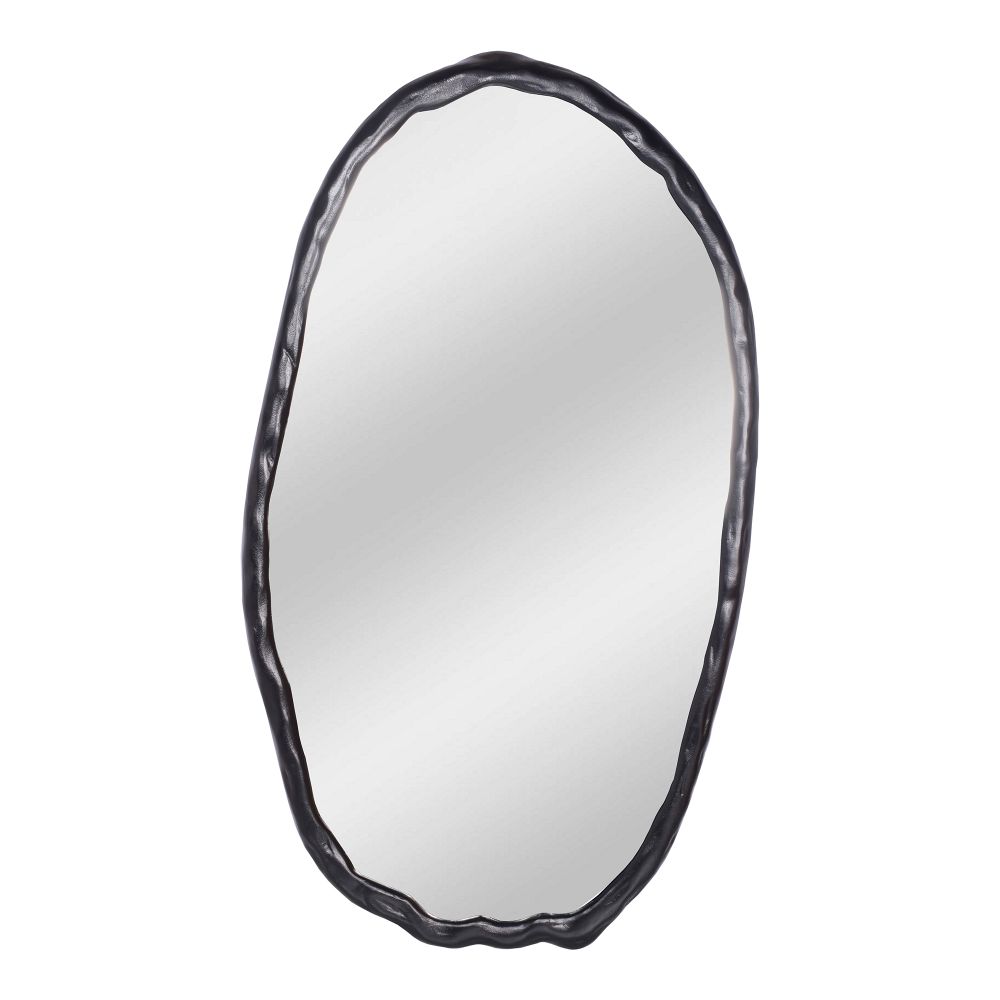 Moes Home Collection FI-1113-02 Foundry Mirror Oval in Black
