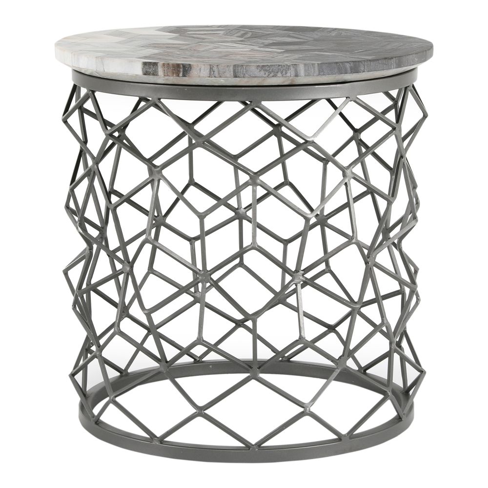 Moes Home Collection GK-1010-15 Mythos Side Table in Grey