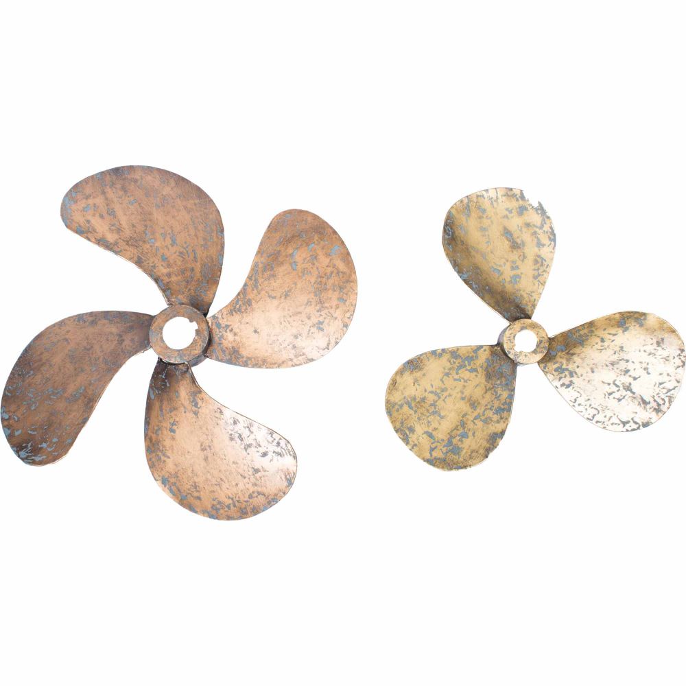 Moes Home Collection HW-1044-32 Propellers Set Of 2 Wall Decor in Gold