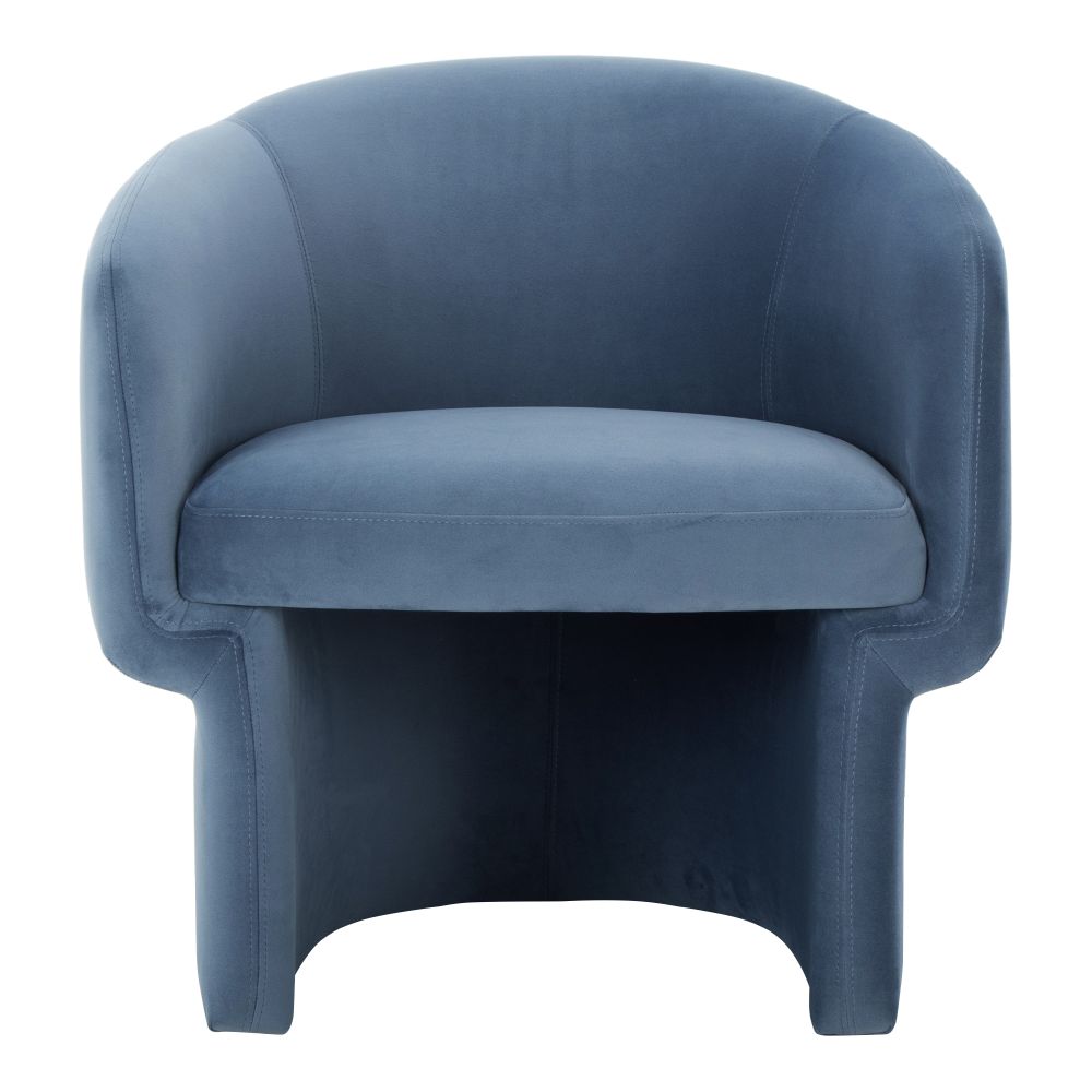 Moes Home Collection JM-1005-45 Franco Chair in Dusted Blue Velvet