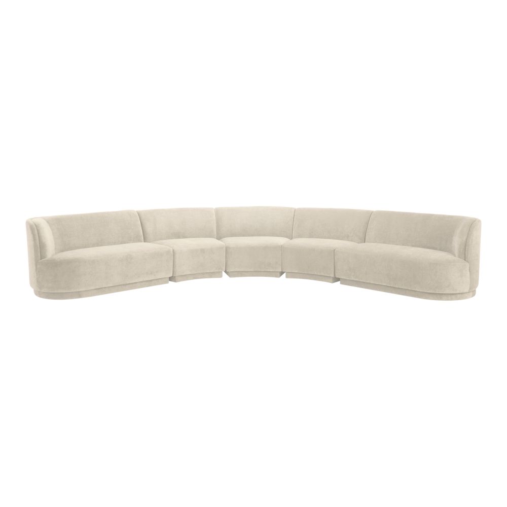 Moes Home Collection JM-1022-05 Yoon Radius Modular Sectional in White