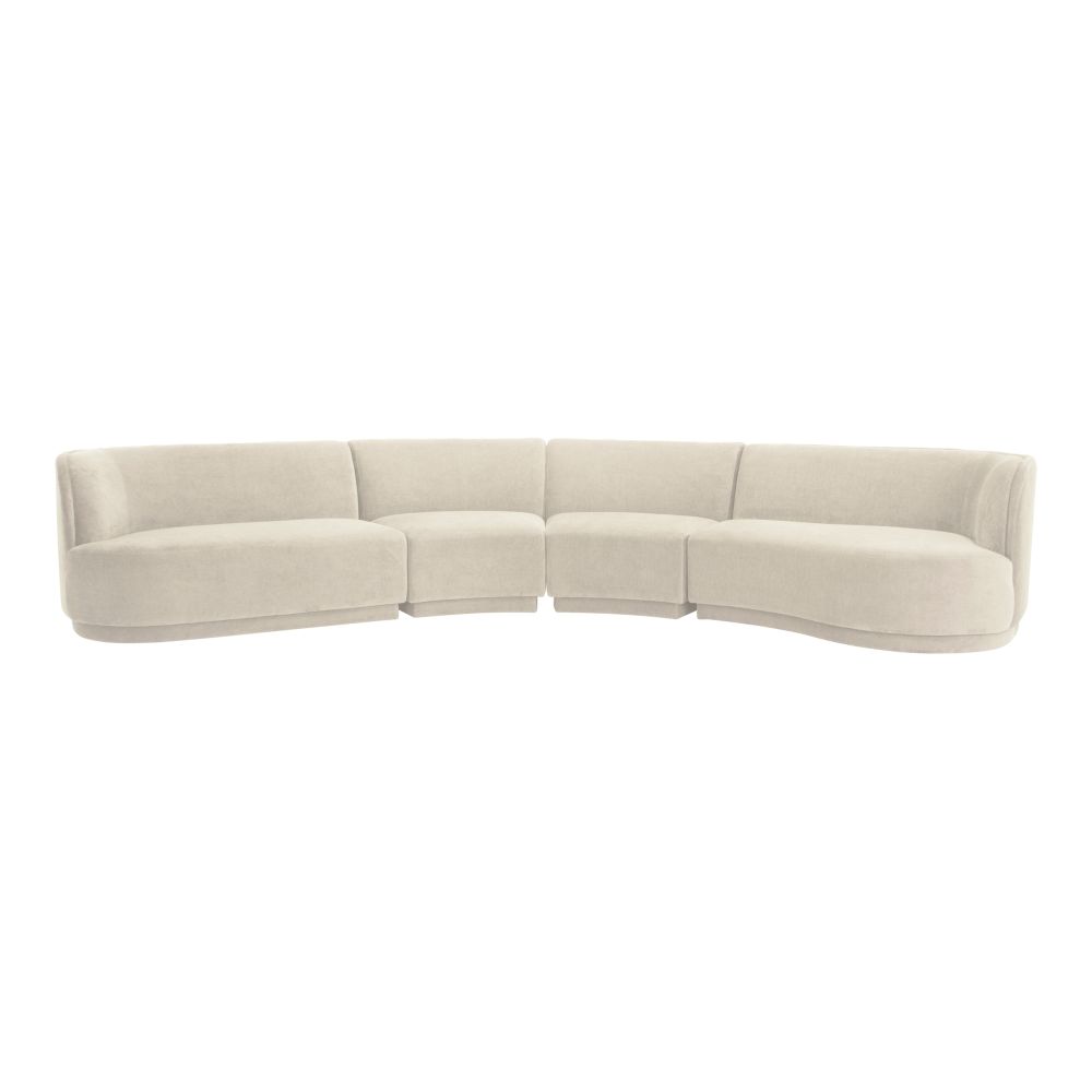 Moes Home Collection JM-1023-05 Yoon Eclipse Modular Sectional Chaise in White