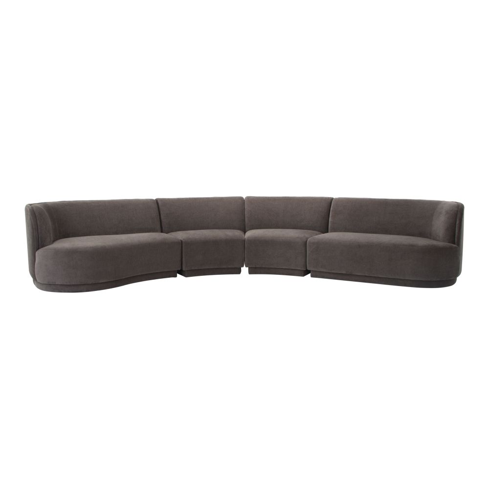 Moes Home Collection JM-1024-25 Yoon Eclipse Left Umbra Modular Sectional Chaise in Grey