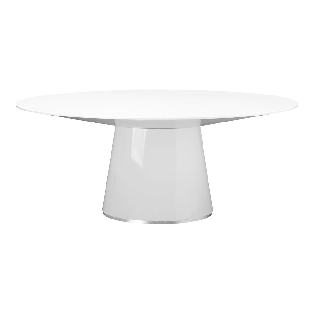 Moes Home Collection KC-1007-18 Otago Oval Dining Table in White