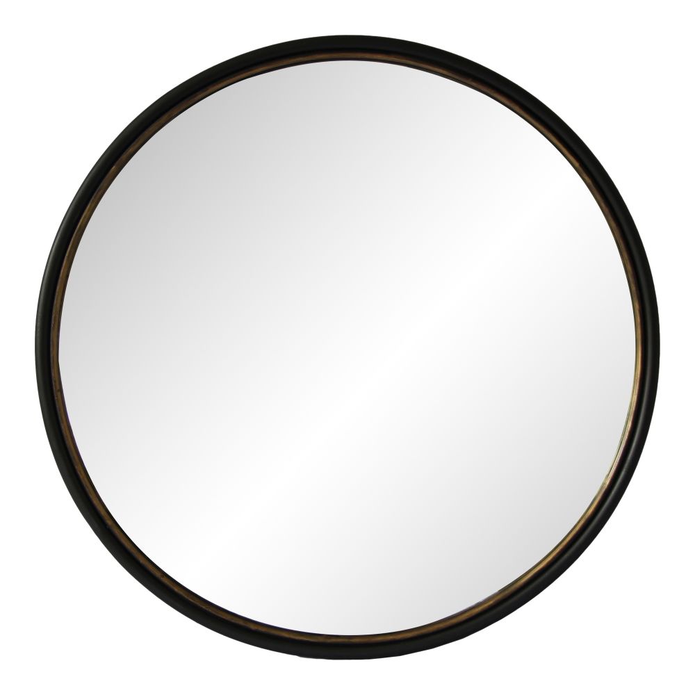 Moes Home Collection KK-1001-02 Sax Round Mirror in Black