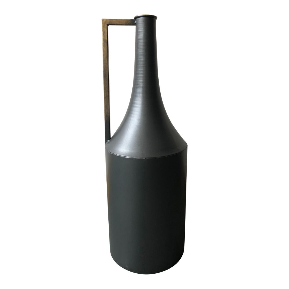 Moes Home Collection KK-1017-02 Primus Metal Vase in Black