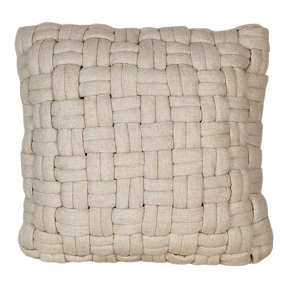 Moes Home Collection LK-1003-05 Bronya Wool Pillow in White