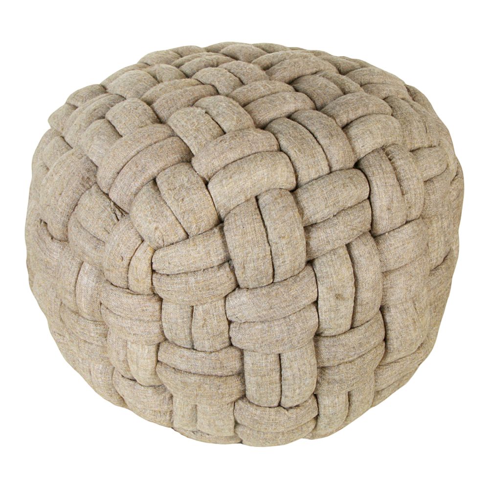 Moes Home Collection LK-1004-21 Bronya Pouf in Brown