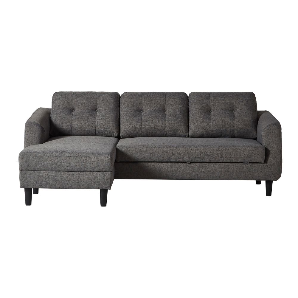 Moes Home Collection MT-1019-07-L Belagio Sofa Bed with Chaise Left in Grey