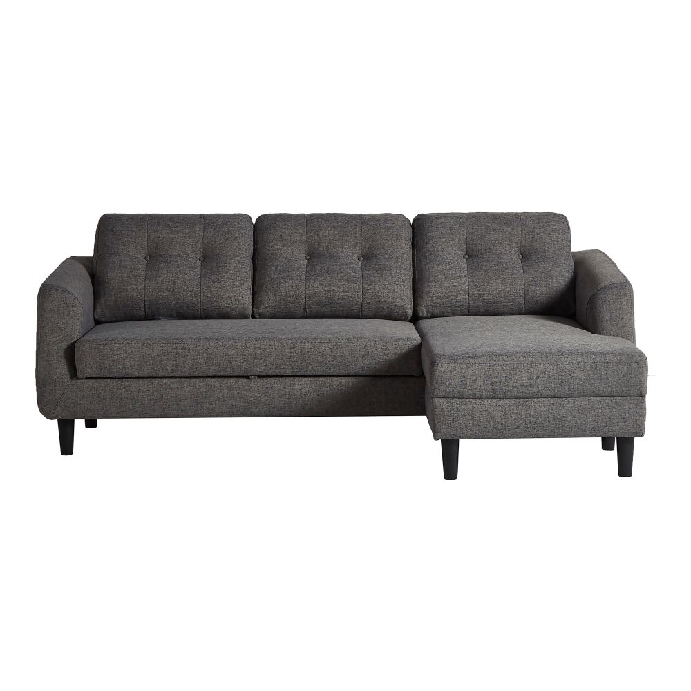 Moes Home Collection MT-1019-07-R Belagio Sofa Bed with Chaise Right in Grey