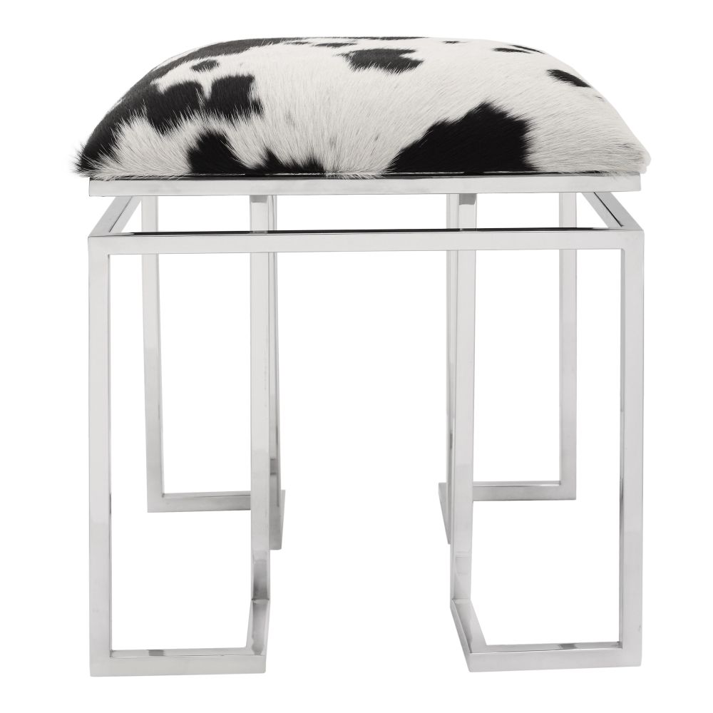 Moes Home Collection OT-1004-30 Appa Square Stool in Silver