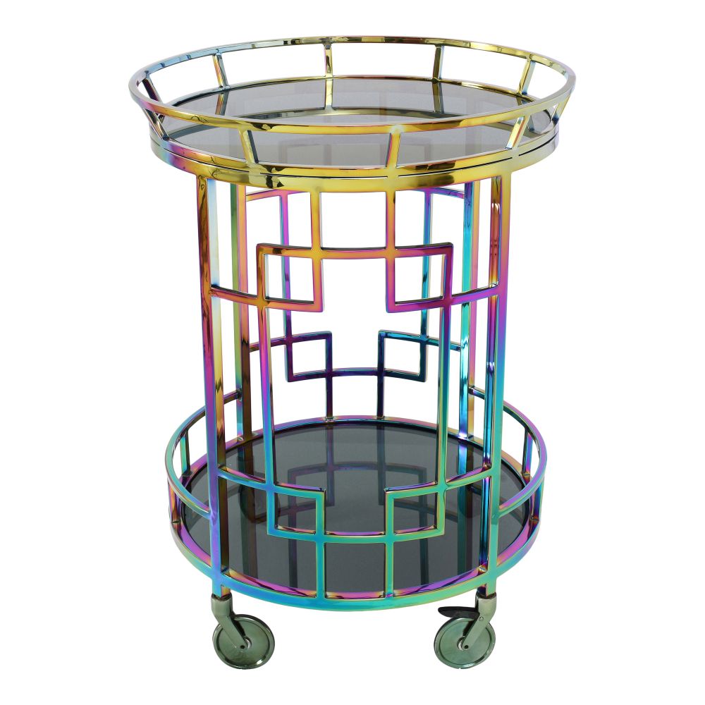 Moes Home Collection OT-1017-37 Moonbow Bar Cart in Multicolor