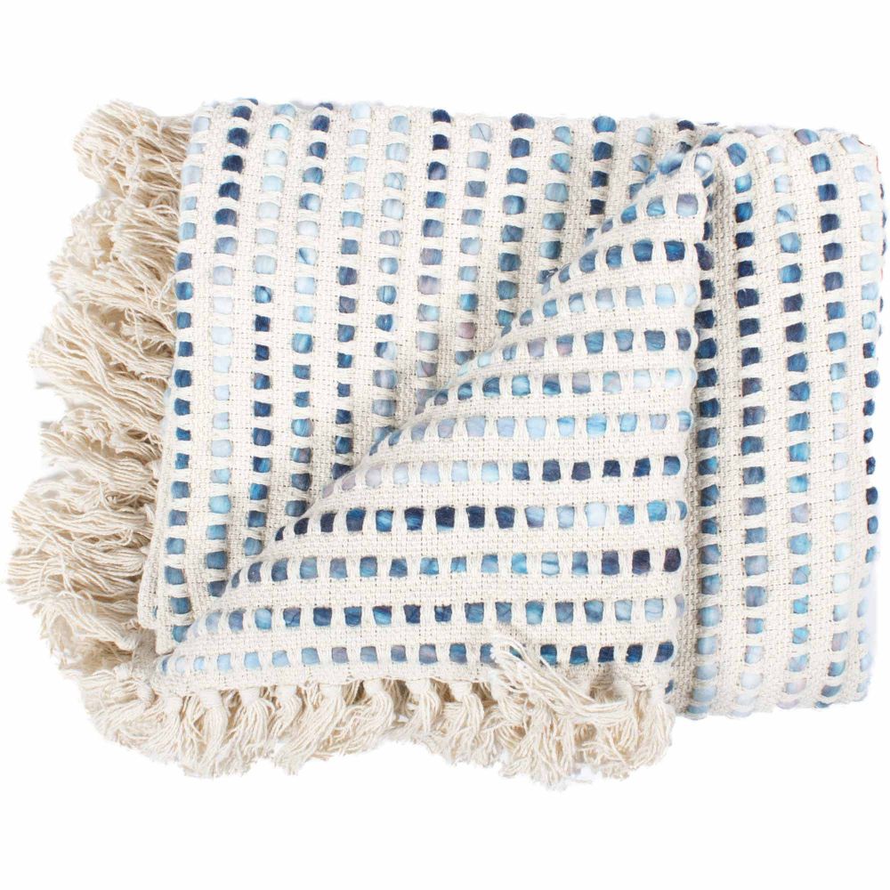 Moes Home Collection OX-1001-26 Satri Throw in Blue