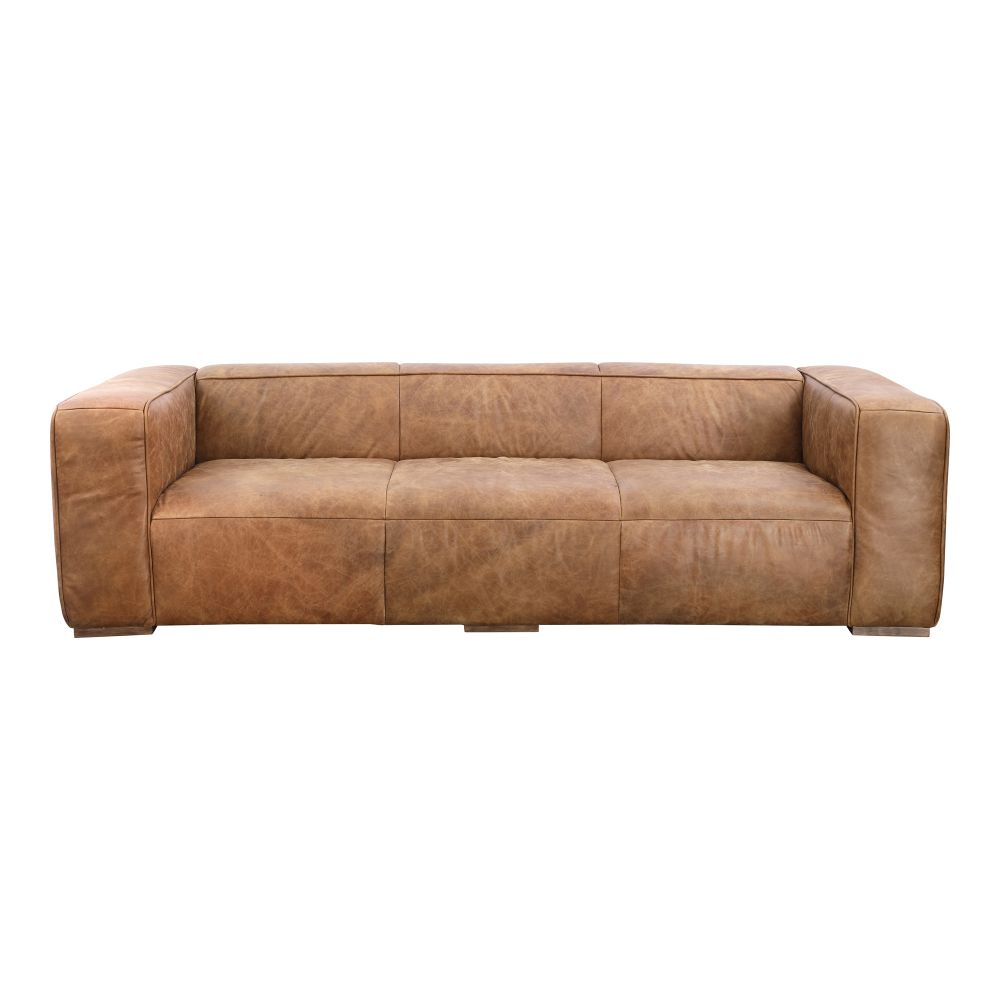 Moes Home Collection PK-1008-14 Bolton Open Road Leather Sofa in Brown