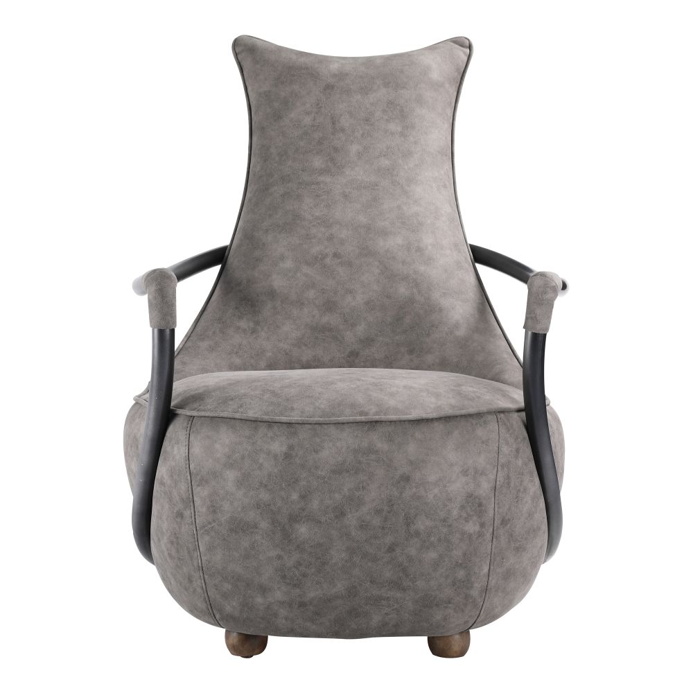 Moes Home Collection PK-1026-15 Carlisle Rolling Velvet Club Chair in Grey