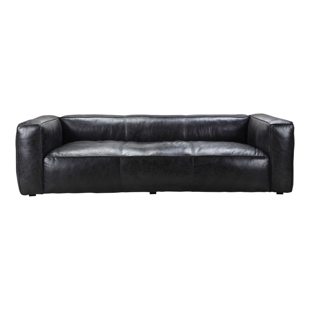 Moes Home Collection PK-1032-25 Kirby Sofa Darkstar Leather in Black