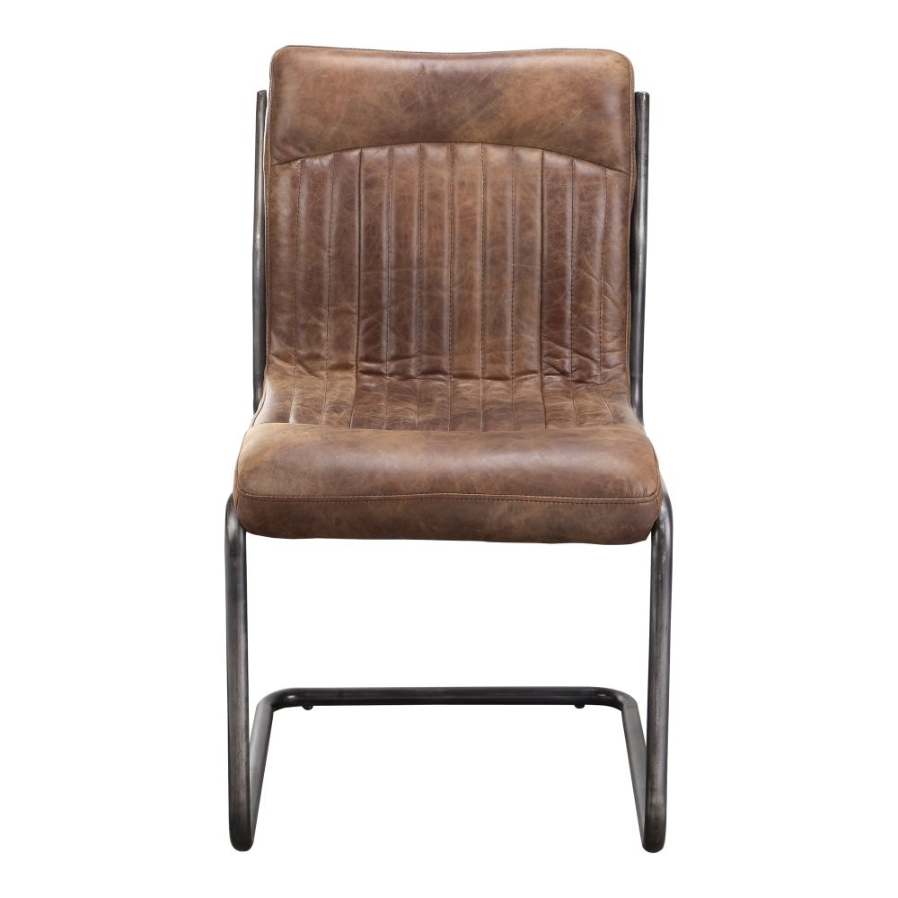 Moes Home Collection PK-1043-03 Ansel Grazed Leather Dining Chair in Brown