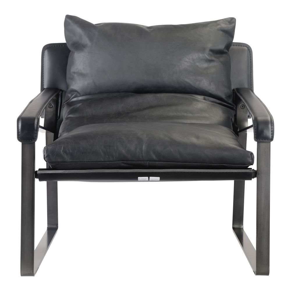 Moes Home Collection PK-1044-02 Connor Onyx Leather Club Chair in Black