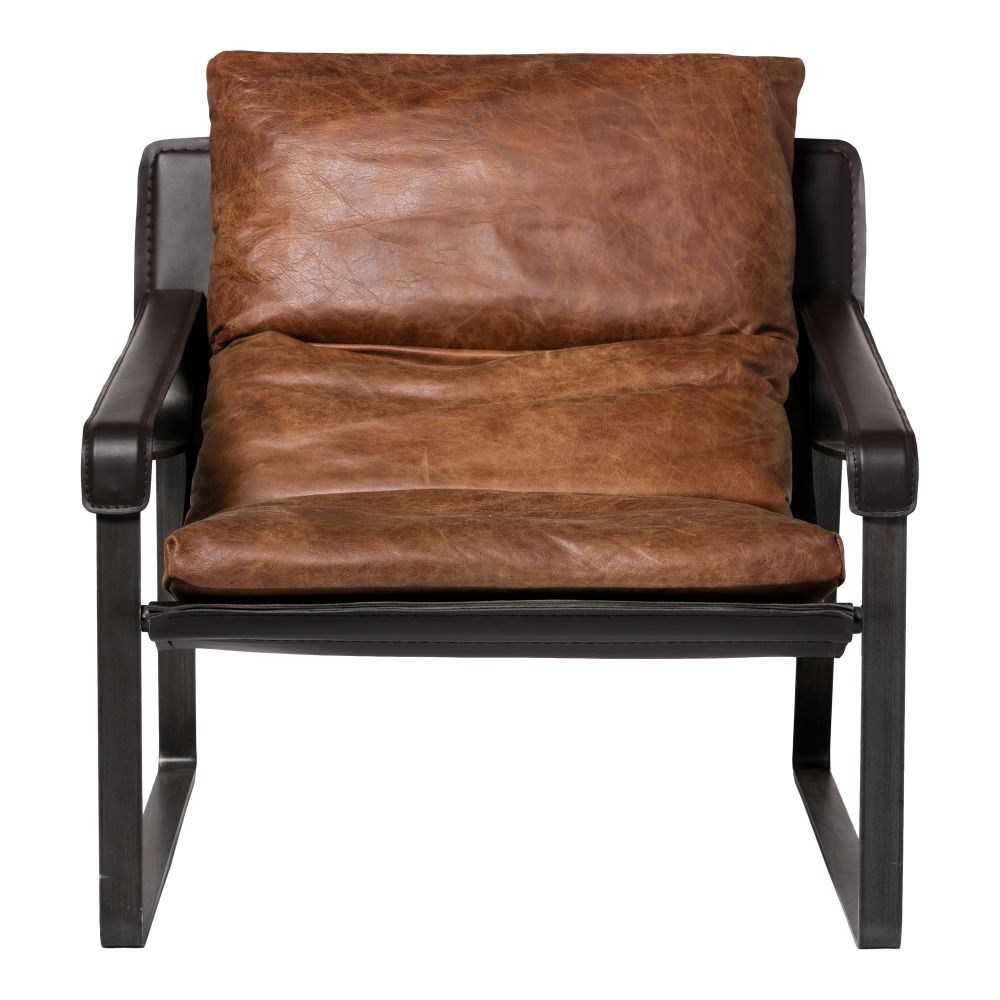 Moes Home Collection PK-1044-14 Connor Open Road Leather Club Chair in Brown