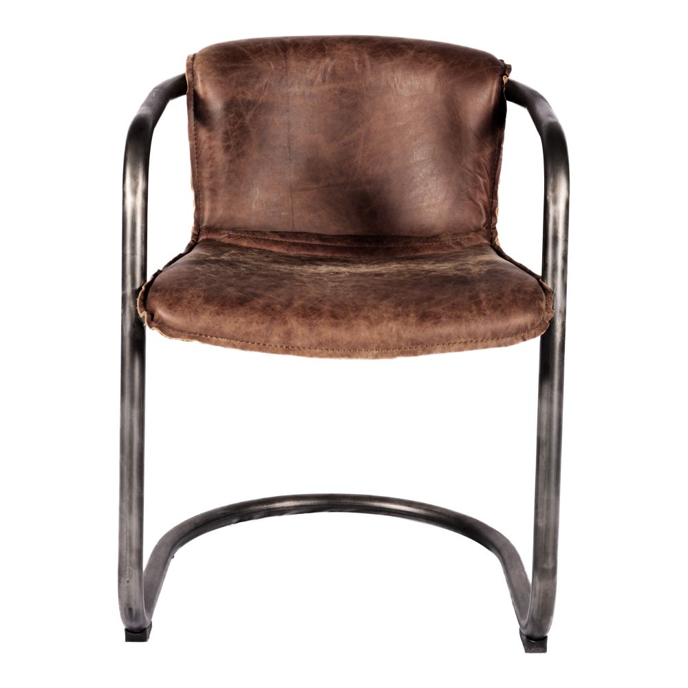 Moes Home Collection PK-1048-03 Benedict Grazed Leather Dining Chair in Brown